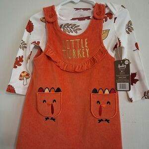 Baby Starters Orange Corduroy Dress Set